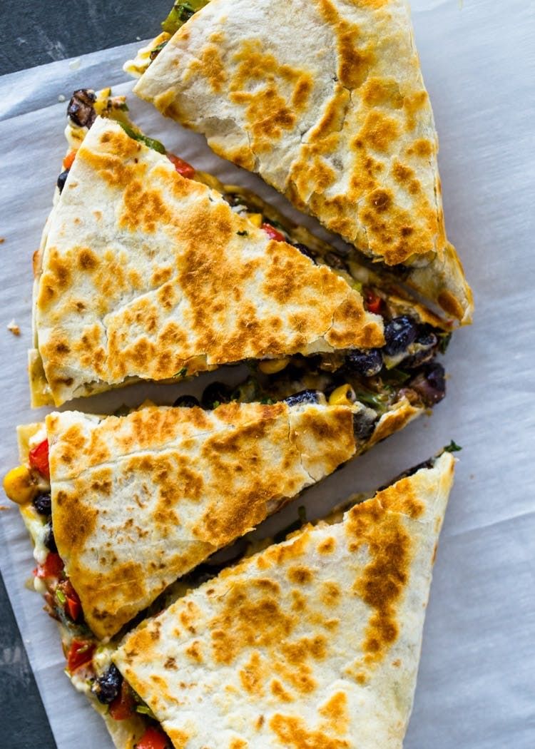 Spicy Veggie Quesadilla.