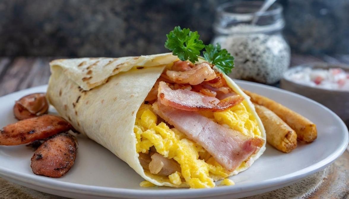 Meat Lover's Breakfast Burrito.