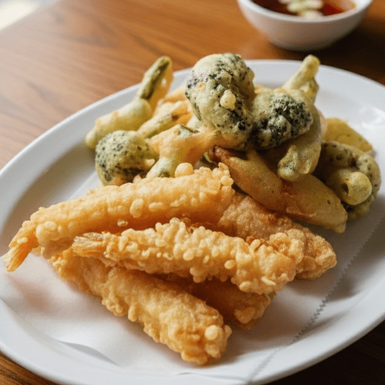 Shrimp and Vegetable Tempura.