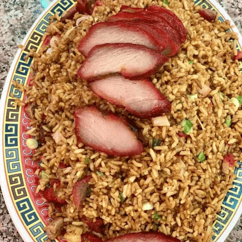 Arroz Frito Con Carnitas.