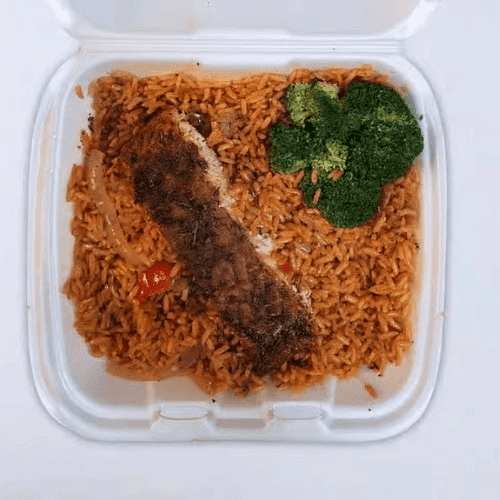 Salmon Rice Platter.