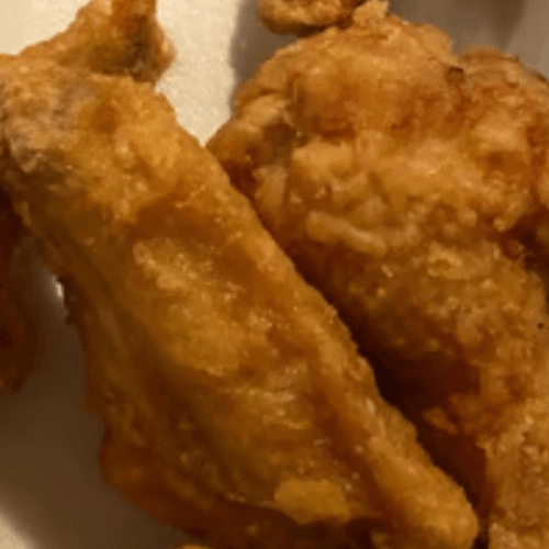 6 pcs deep-fry wings.