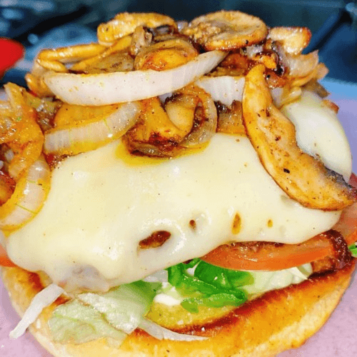 Mushroom Beef Burger.