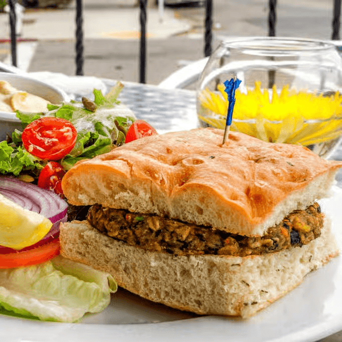 Black Bean Vegan Burger.