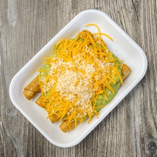 12 CHICKEN ROLL TACOS GUAC.