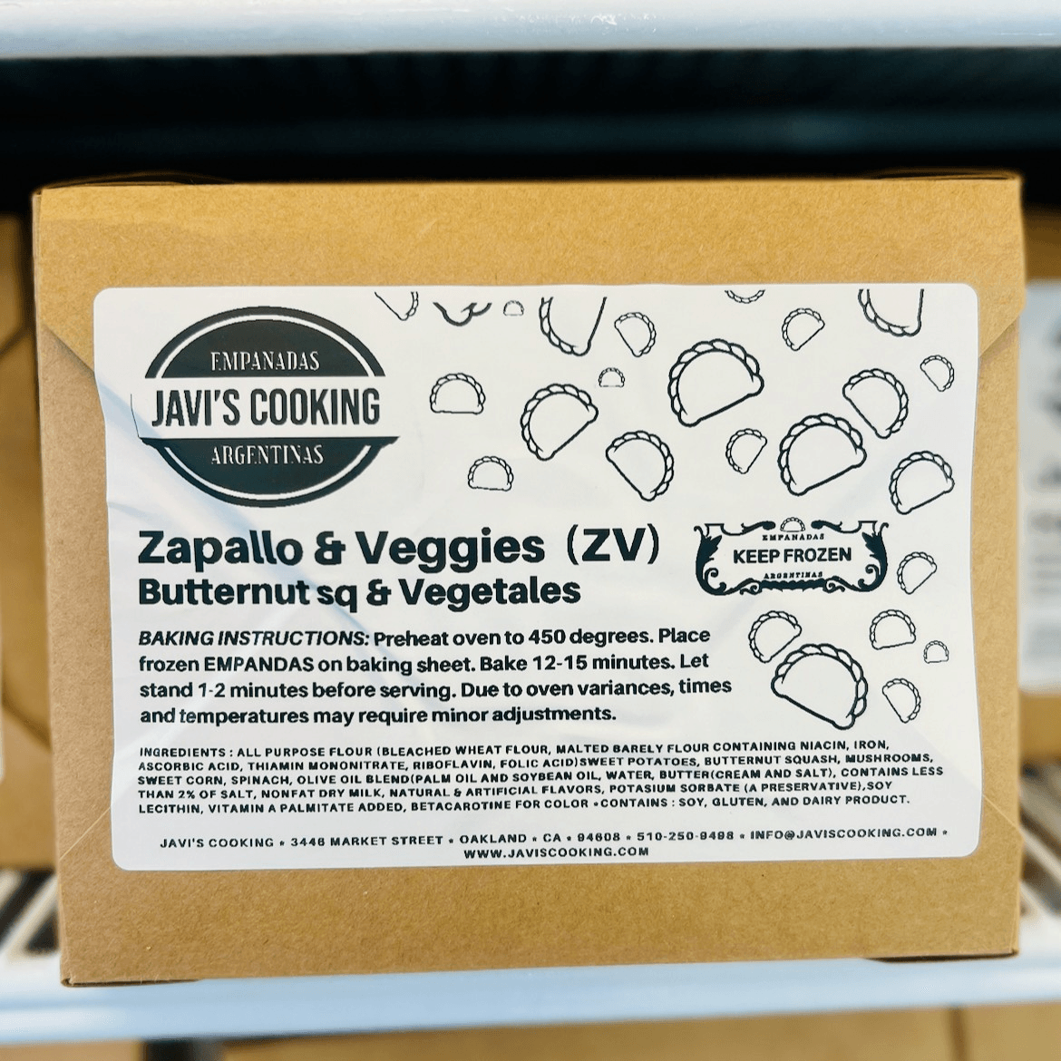 Zapallo & Queso Crema (6 Pack) Frozen Empanadas.