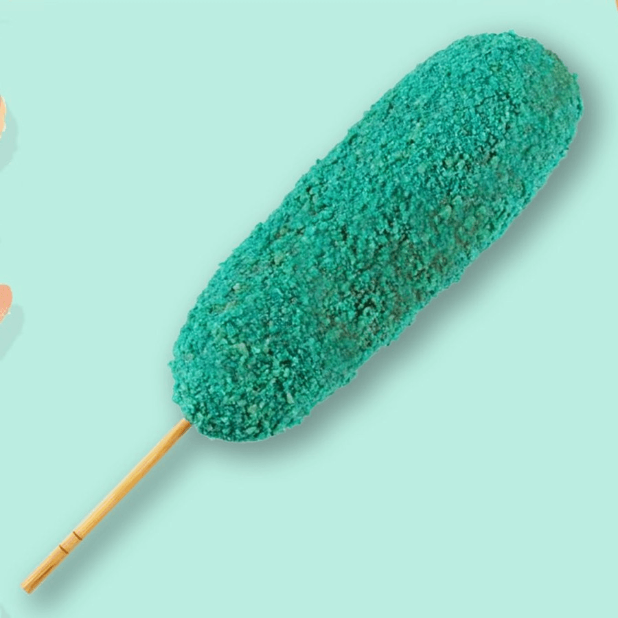 Blue Takis Mozzarella Corn Dog.