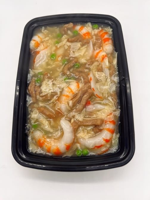 Shrimp with lobster sauce.