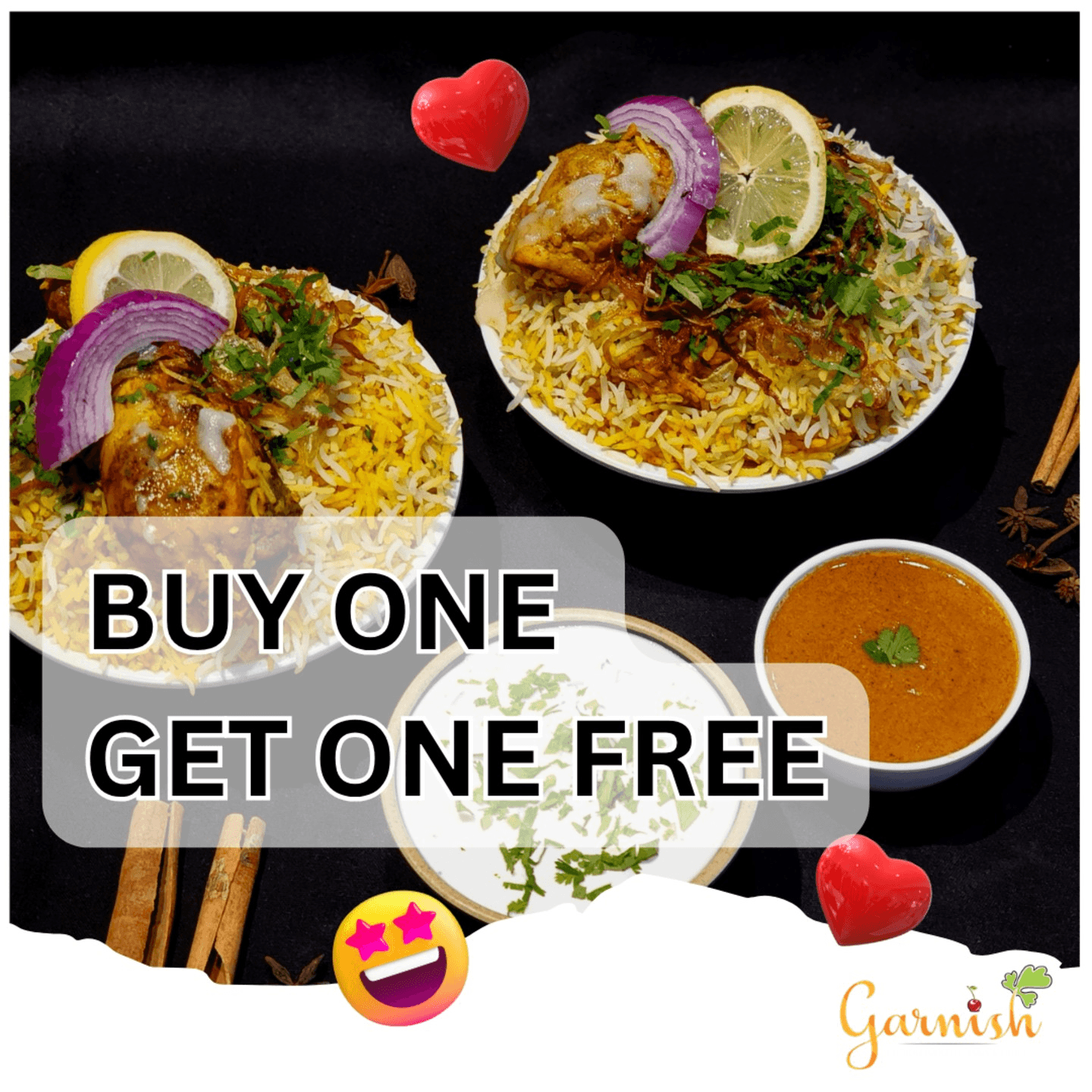 Exclusive BUY ONE, GET ONE FREE Hyderabadi Biryani