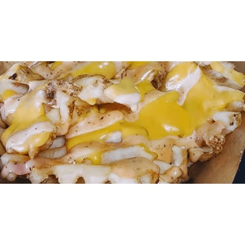 Loaded Waffle Fries with Bacon, Chicken, or Ground Beef.