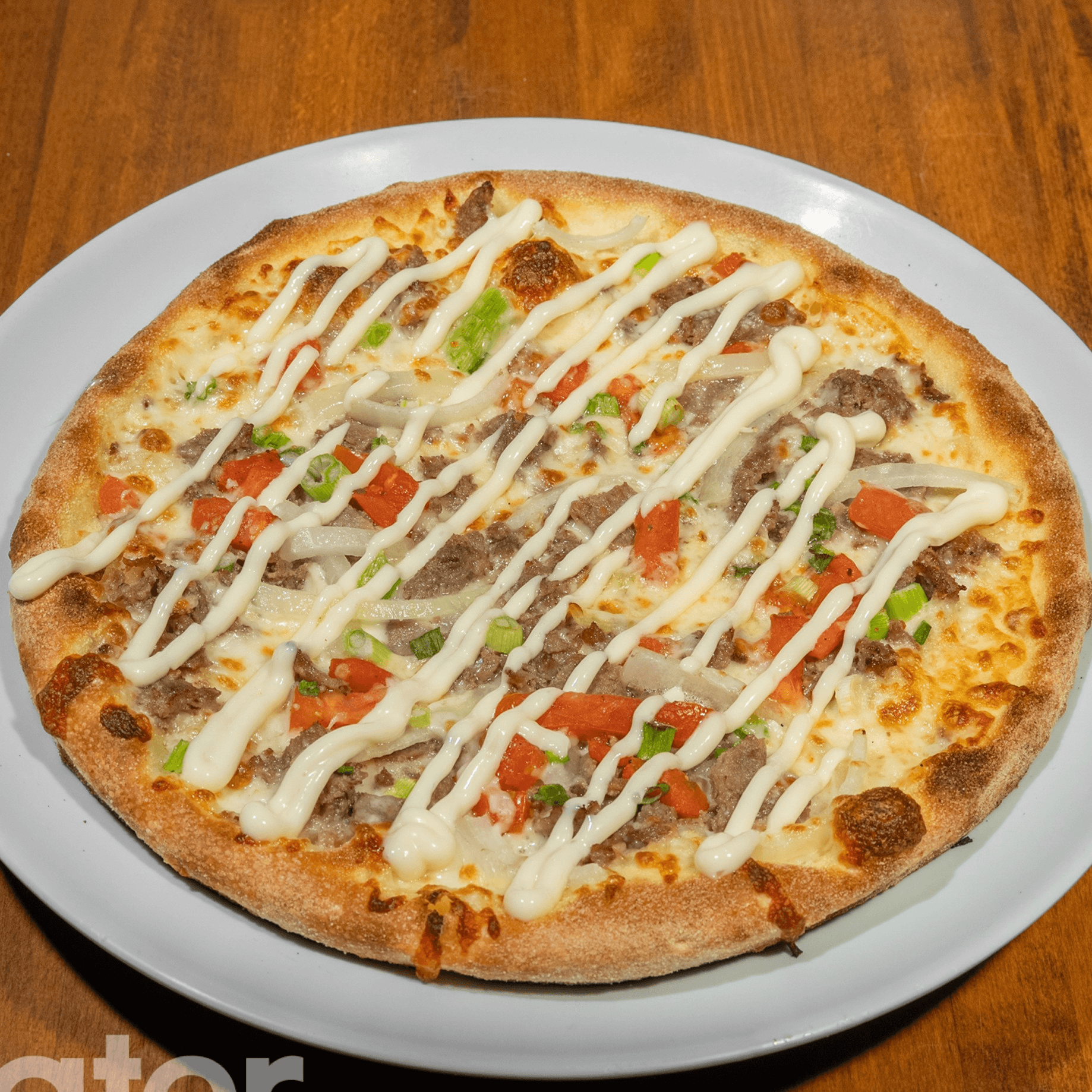 Steak & Cheese Pizza.