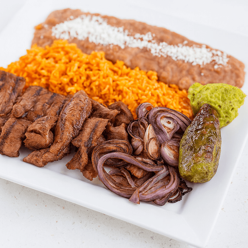 Carne asada plate.