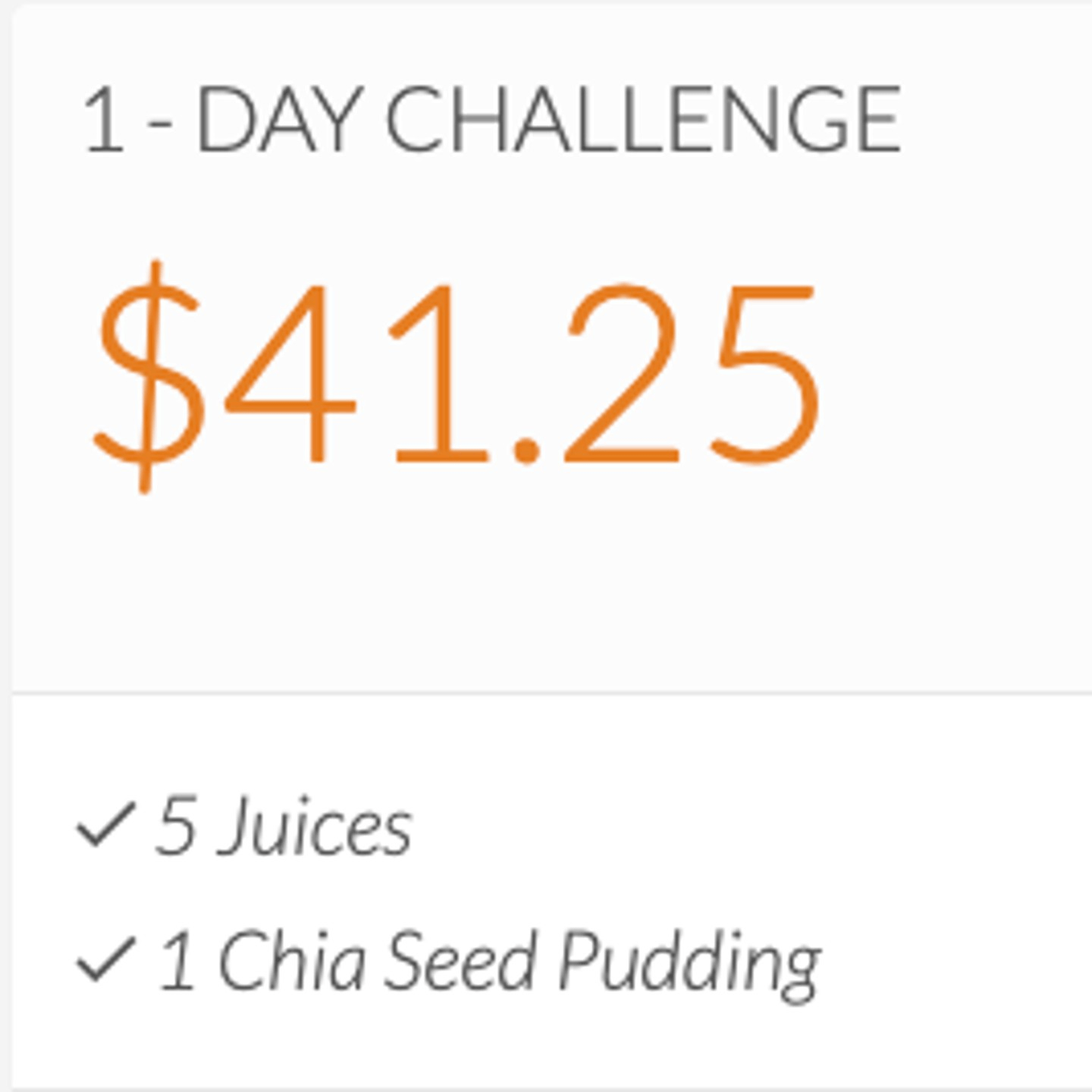 1 Day Challenge Package: