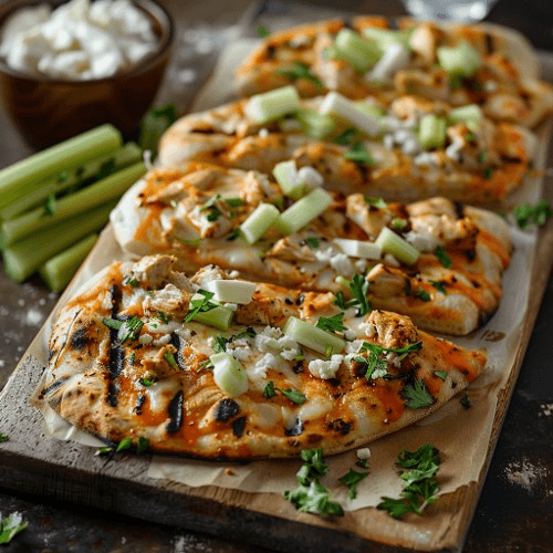 Grilled Flatbread Buffalo Chicken