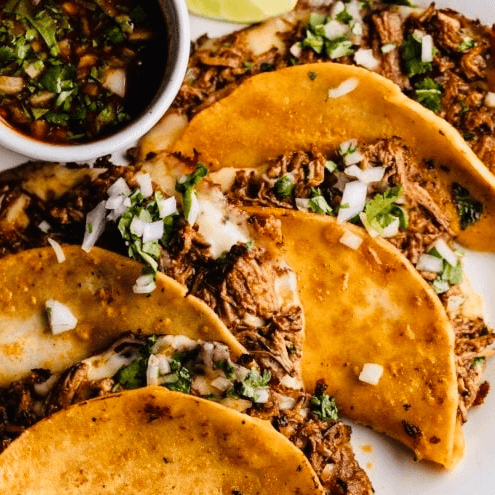 Special (3) BEEF Birria Tacos and Consommé (Dipping Sauce).