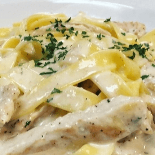 Kids Chicken Fettuccine Alfredo.