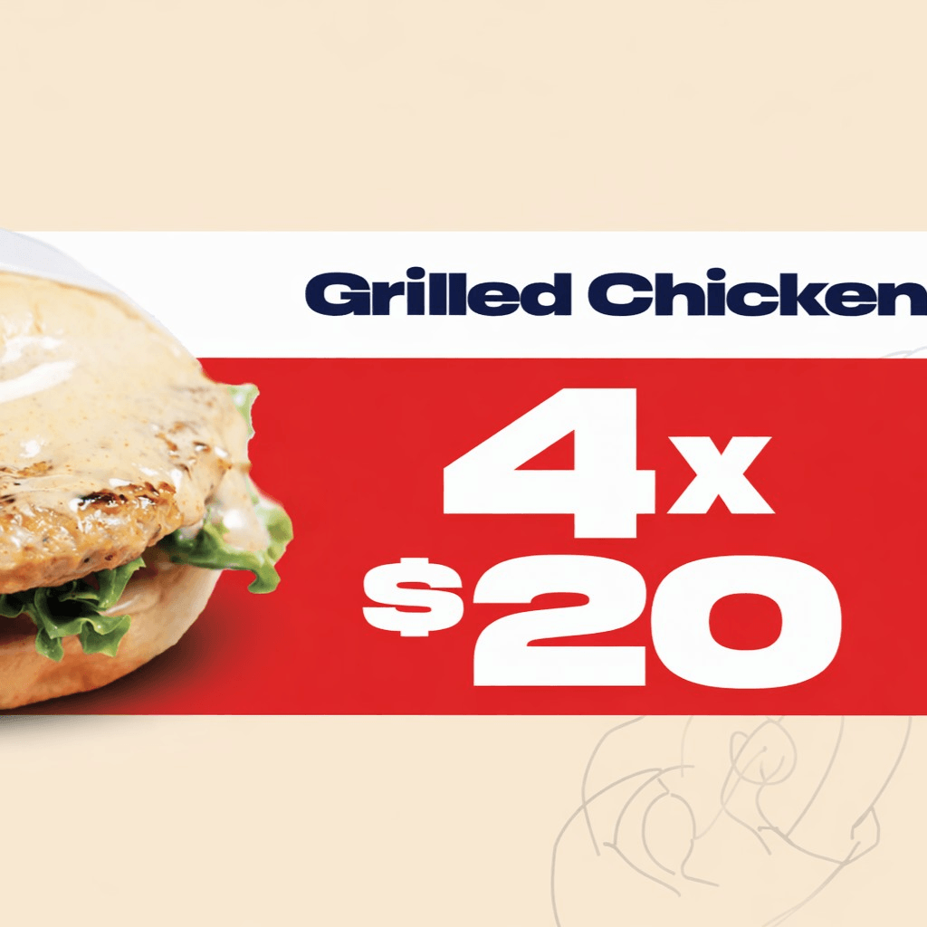 Pack of 4 - Grilled Chicken Sandwich.