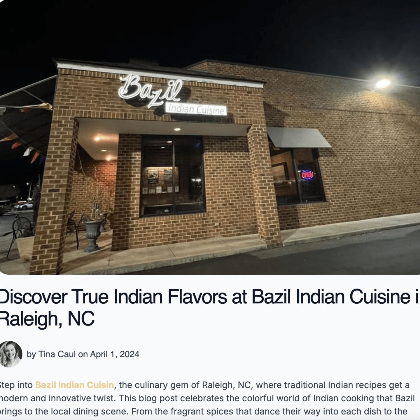 Discover True Indian Flavors Bazil Indian Cuisine