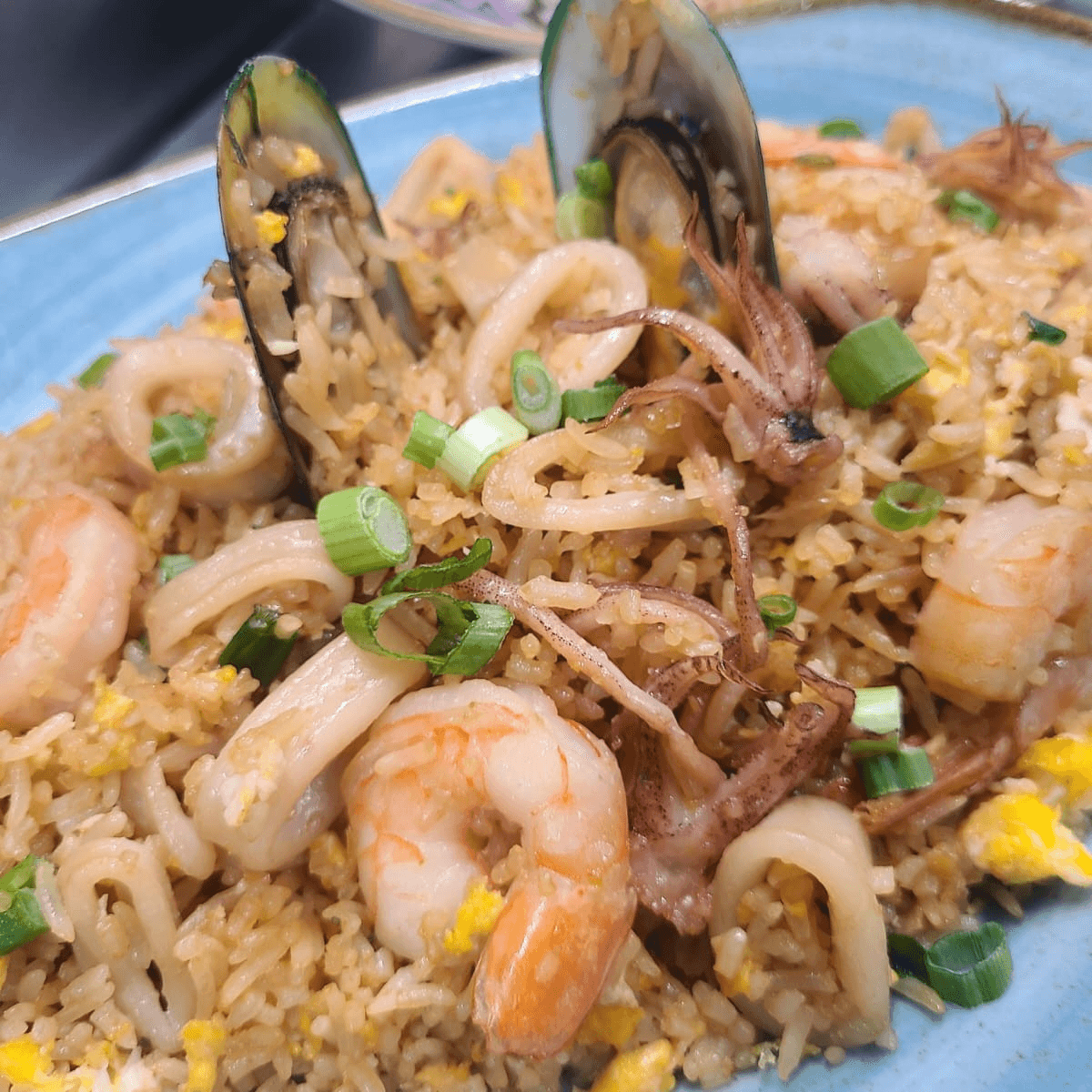 Arroz Chaufa De Mariscos.