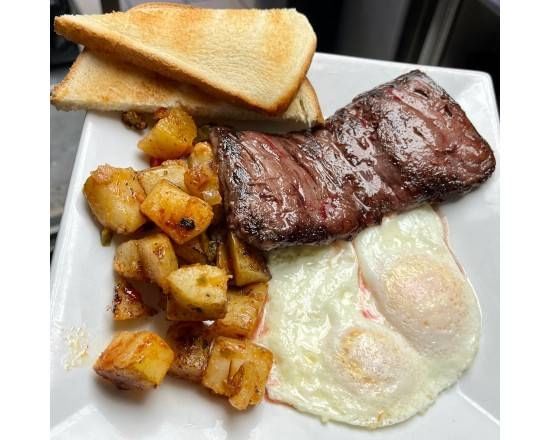 STEAK AND EGGS.