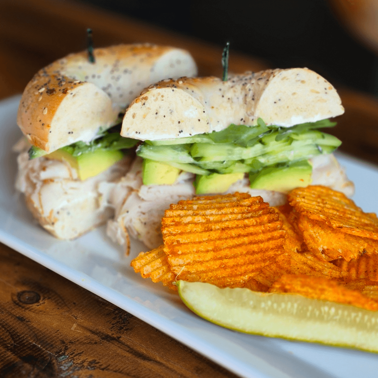 Turkey & Avocado Bagel Sandwich.