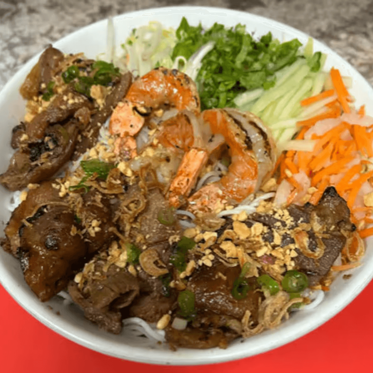 63. Bún Tôm Nướng, Thịt Nướng- Pork & Shrimp.