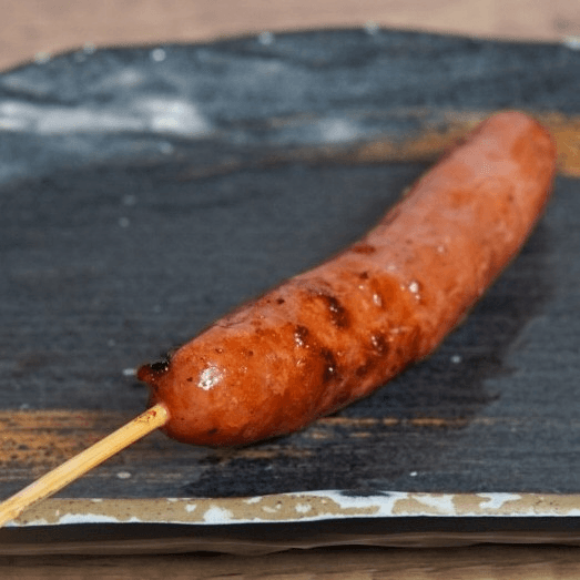 Kurobuta Pork Sausage (Mustard) Skewer 黒豚ソーセージ串.