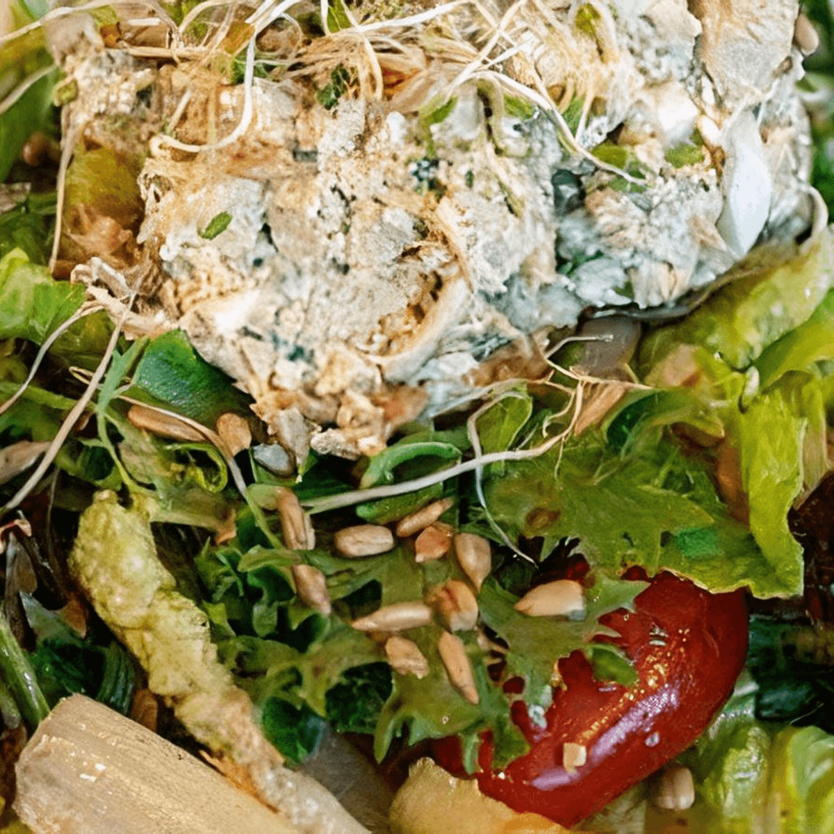 Chicken Salad on Greens.
