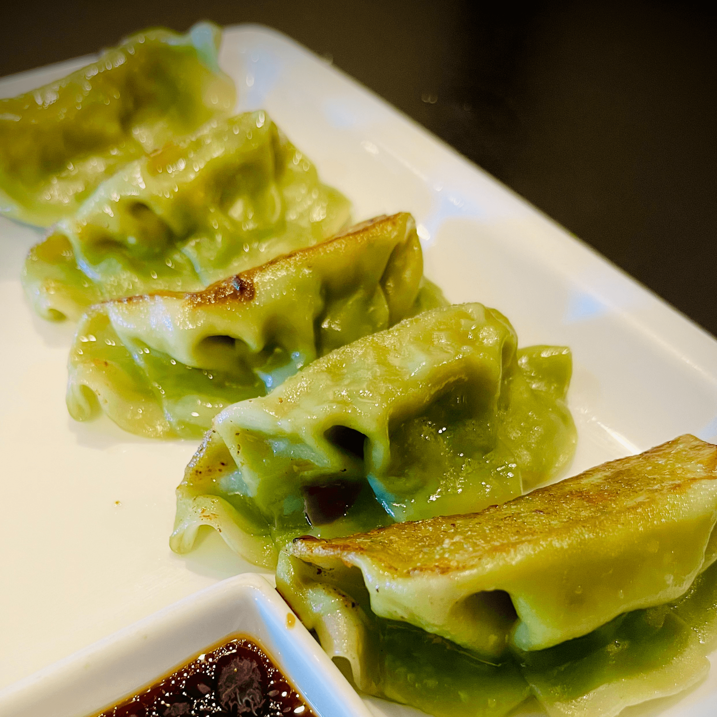 86. Edamame Gyoza (5 pieces).