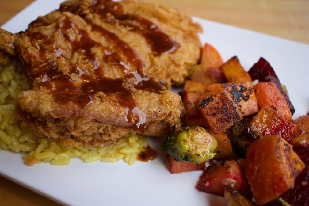 Korean Fried Chicken Plate.