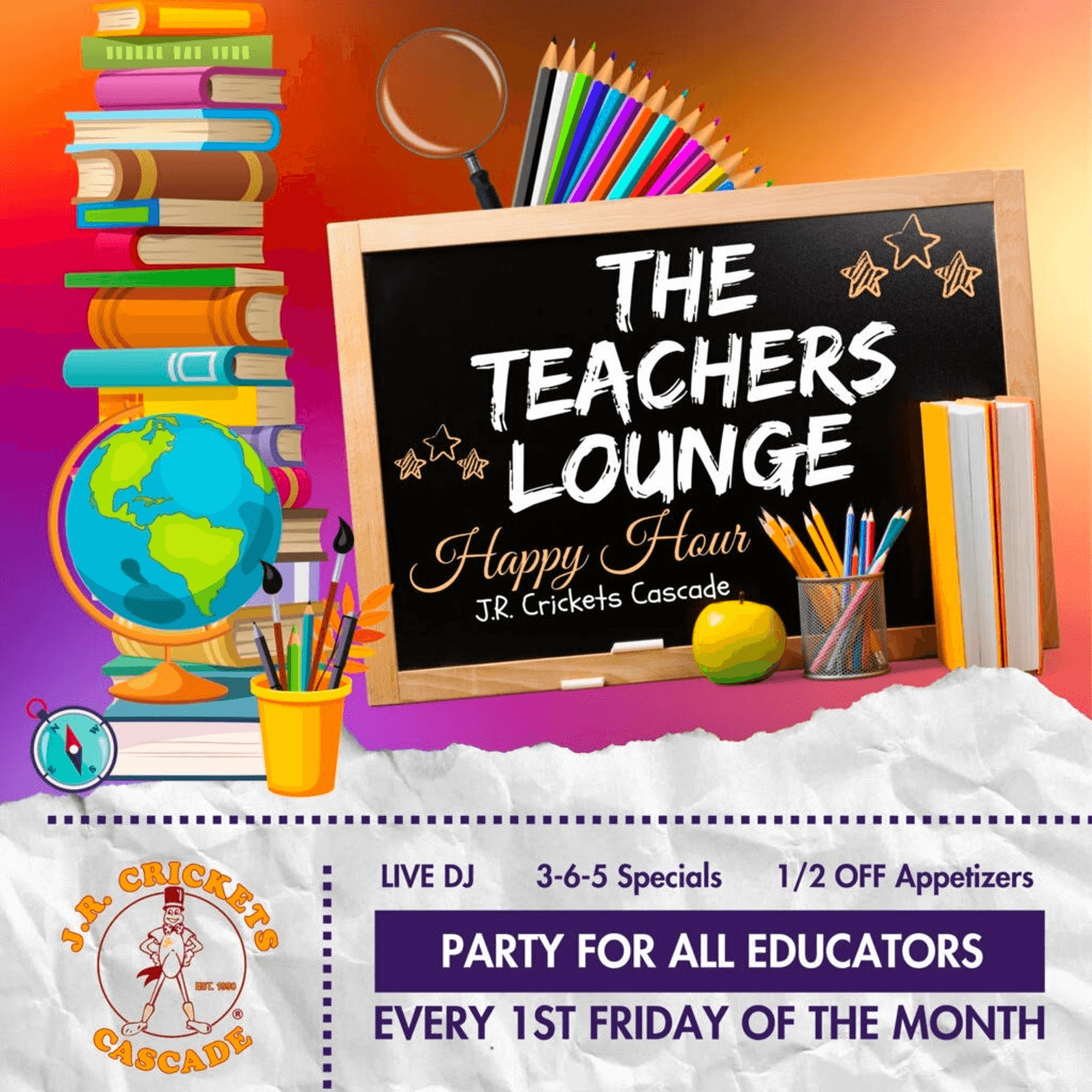 Enjoy our Happy Hours for All Educators!🎉