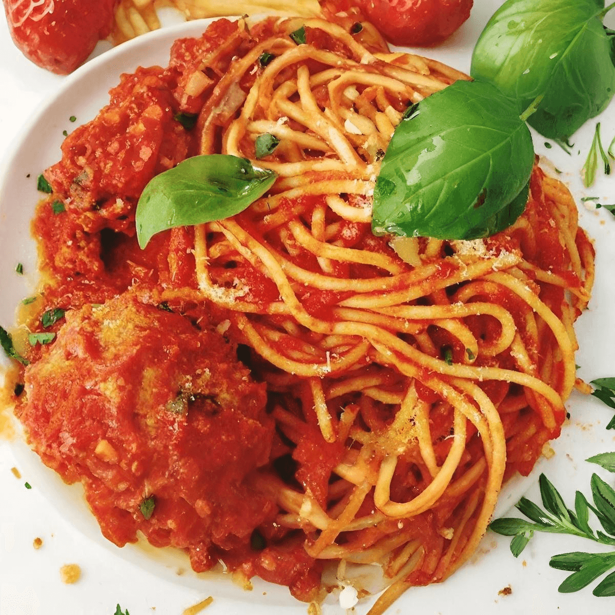 Spaghetti Polpette Tray.