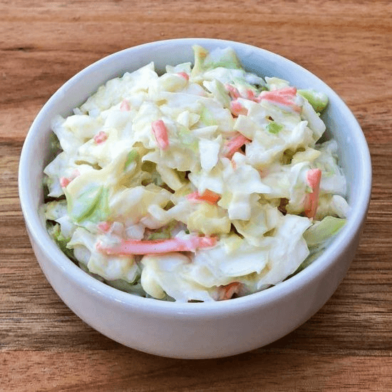 Cups Of Salads Coleslaw.