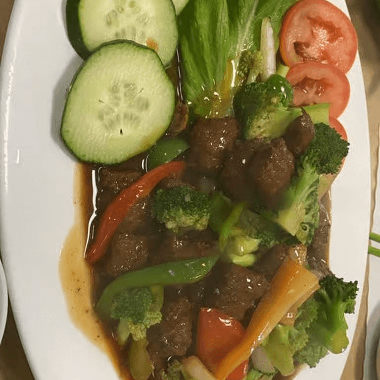 F14. Sautéed Beef with Broccoli.