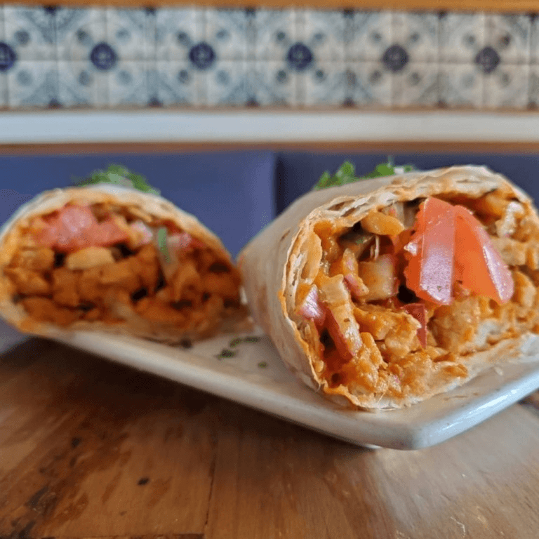 Plant base fry chickn wrap.