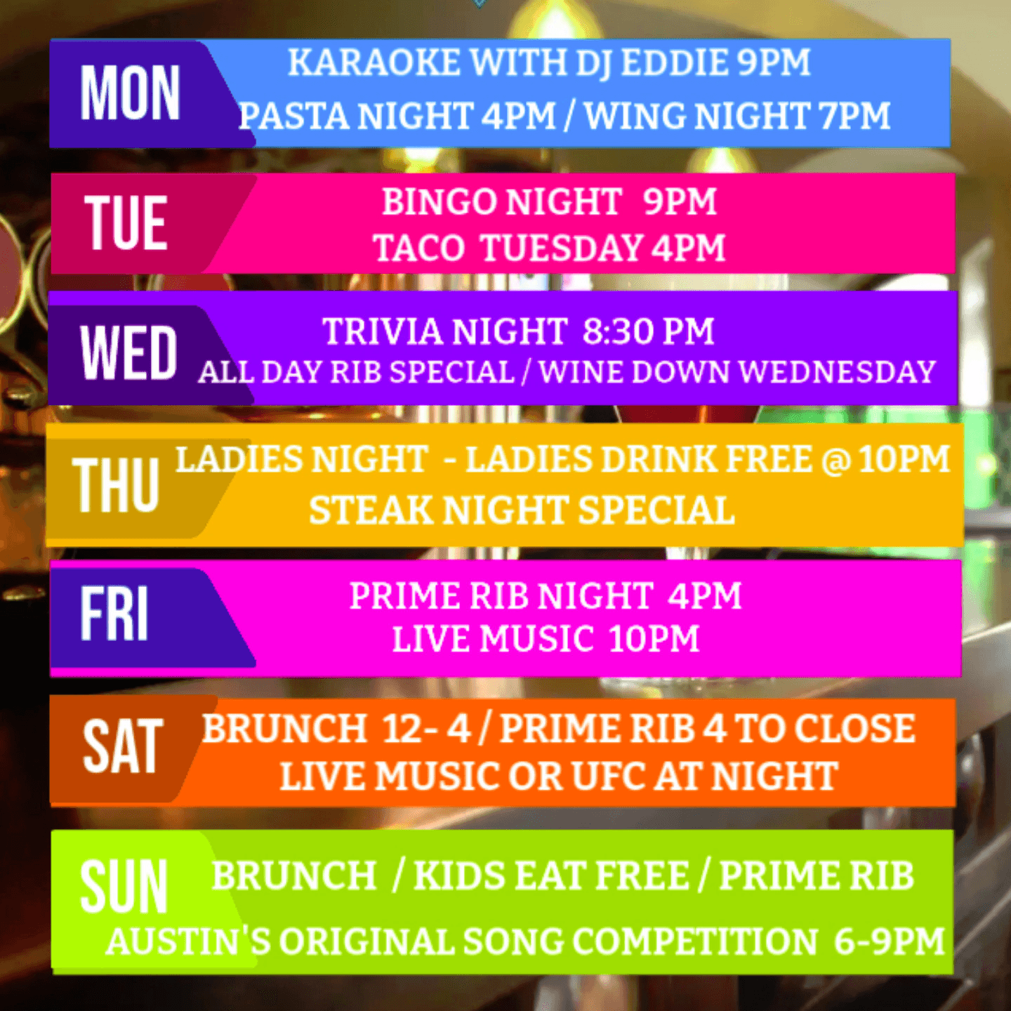 WEEKLY EVENTS 