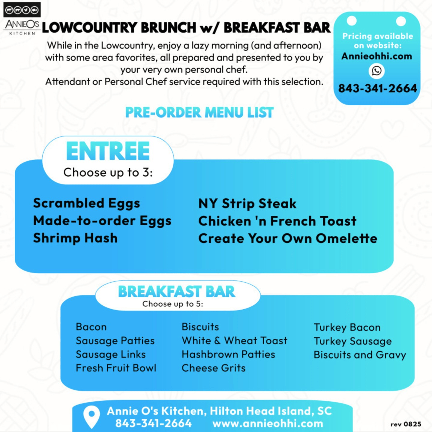 Lowcountry Brunch w/ Breakfast Bar Package