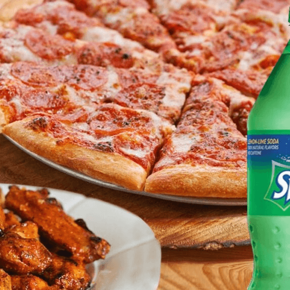 Large 18" 1-Topping Pizza, 10 Wings & 2-Liter.