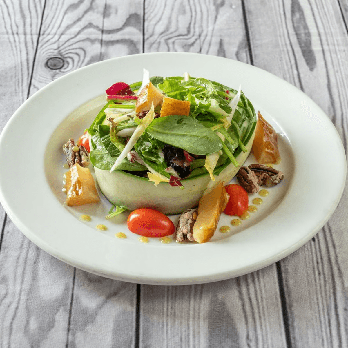 Pear & Mesclun Green Salad.