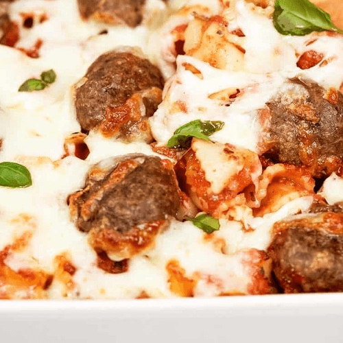 Meat Lasagna with Meatballs.