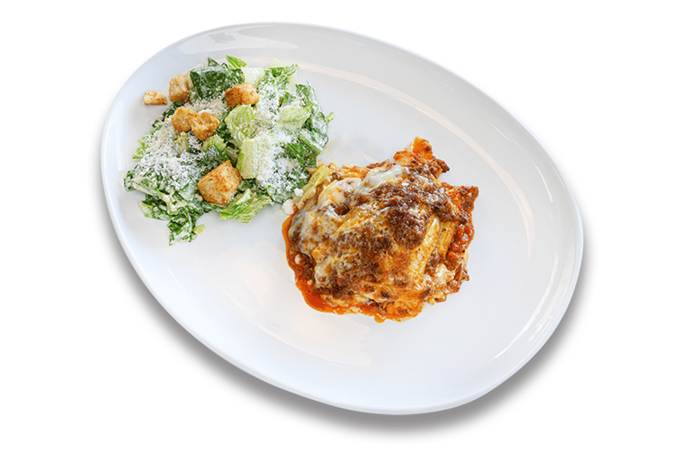 Lasagna and Salad.