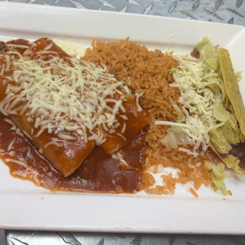 One Taco, Two Enchiladas & Rice.