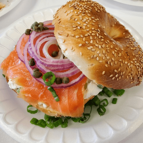 Bagel With Sliced Lox and Specialty Cream Cheese