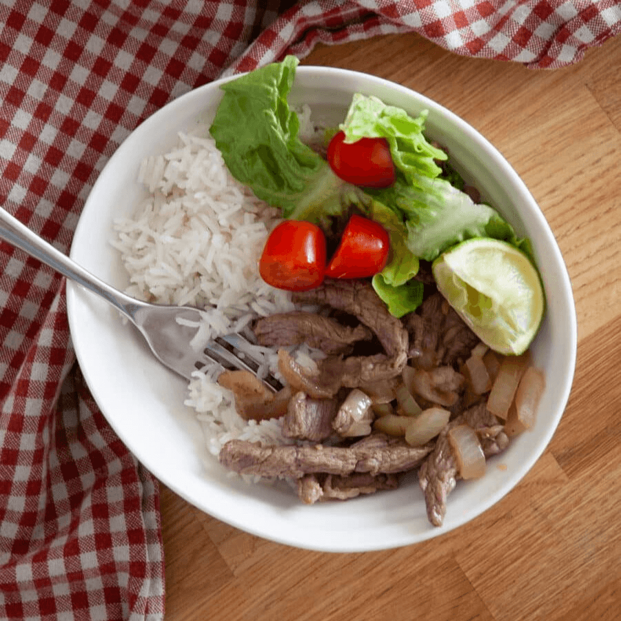 S4. Butter Beef over Rice (Com Bo Chien Bo).