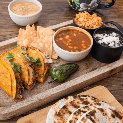 Birria Tacos w/Cheese Combo.