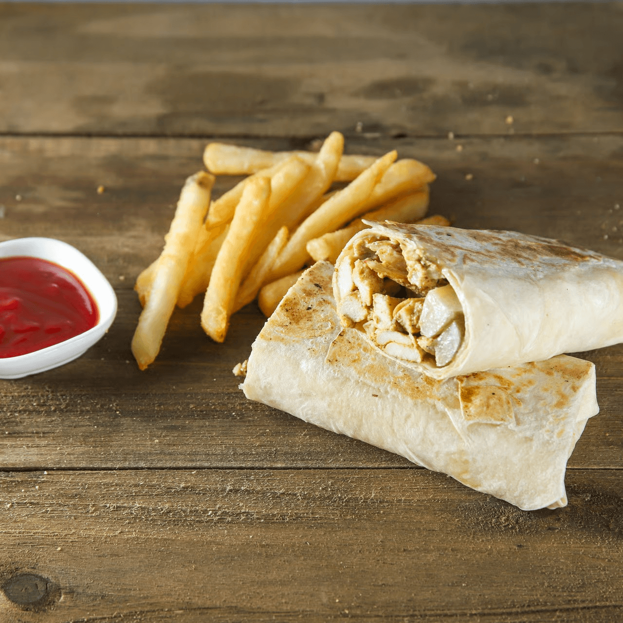 Chicken shawarma wrap.