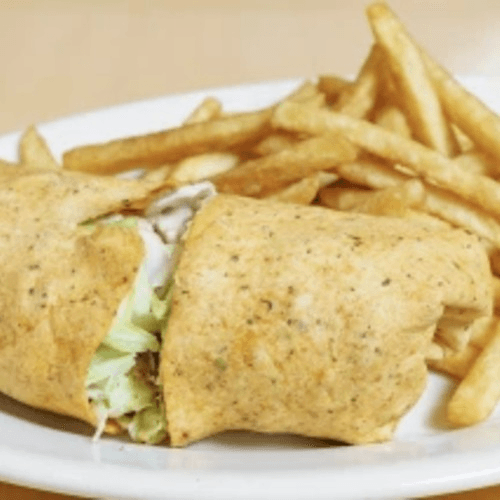 Blackened Salmon Wrap.