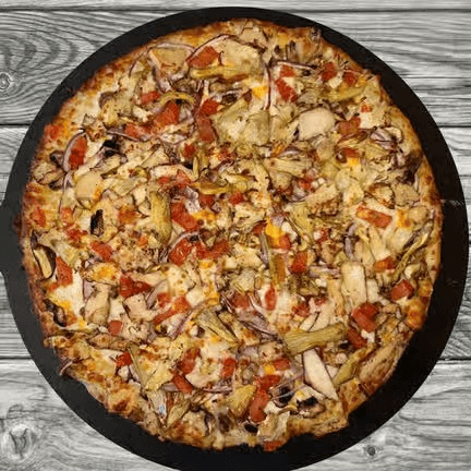 Chicken Pesto Pizza.