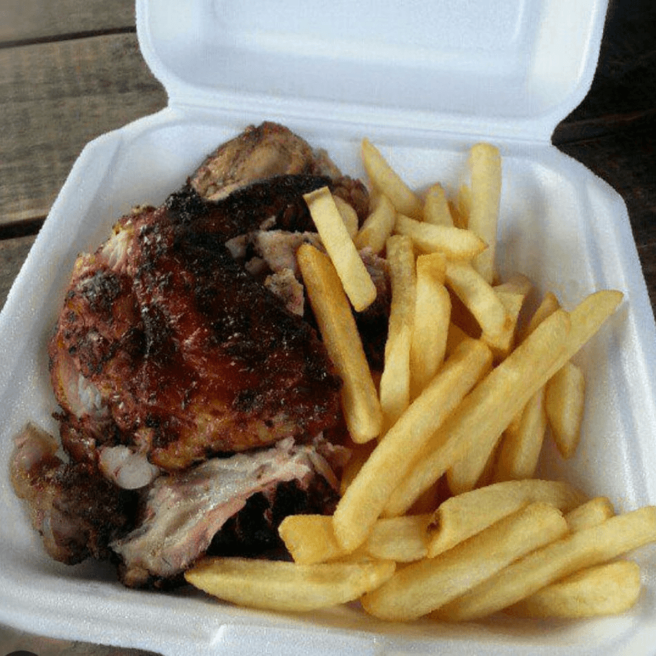 Jerk Chicken w/ fries (Dark).