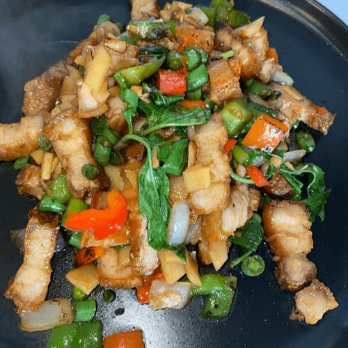 Crispy Pork with Ka-Prow.